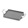 Vaello Plancha Hierro Fundido Rectangular 47 x 27 cm Lisa Estriada Apta para Fuego