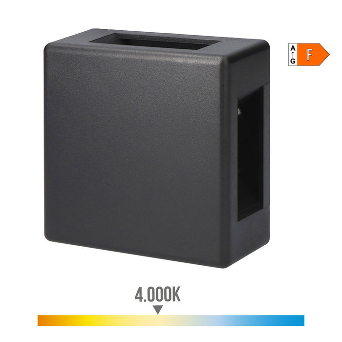 Edm Aplique LED Cuadrado 4 Proyecciones 6W 516lm 3000K Luz Cálida IP54 Edm Aplique LED Cuadrado 4 Proyecciones 6W 516lm 3000K Luz Cálida IP54