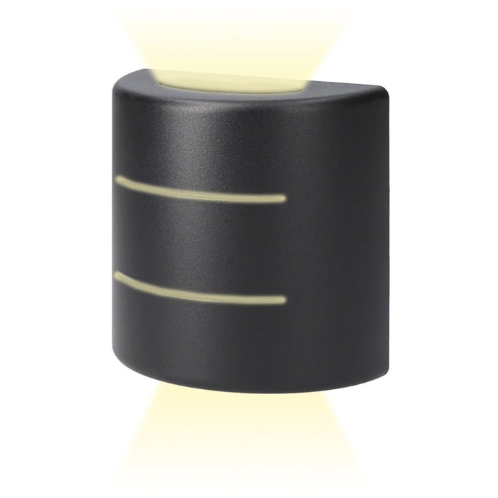 Edm Aplique LED Ovalado con Rayas 6W 516 lm 4000K Luz Día IP54 12x12x6cm