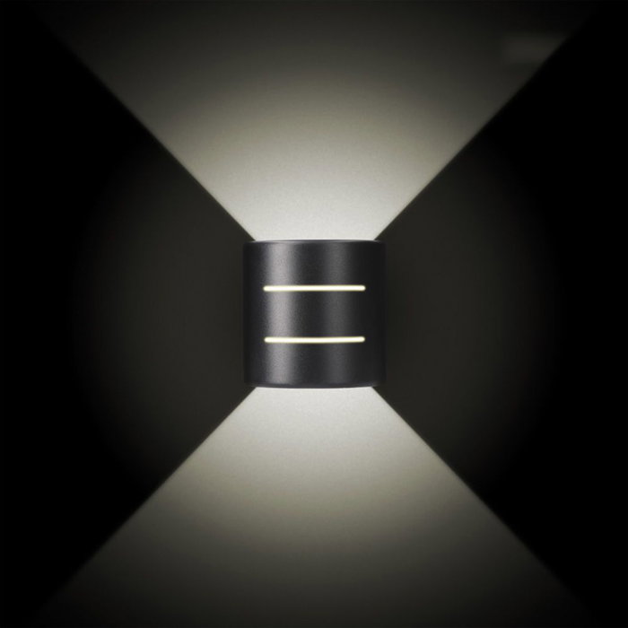 Edm Aplique LED Ovalado con Rayas 6W 516 lm 4000K Luz Día IP54 12x12x6cm