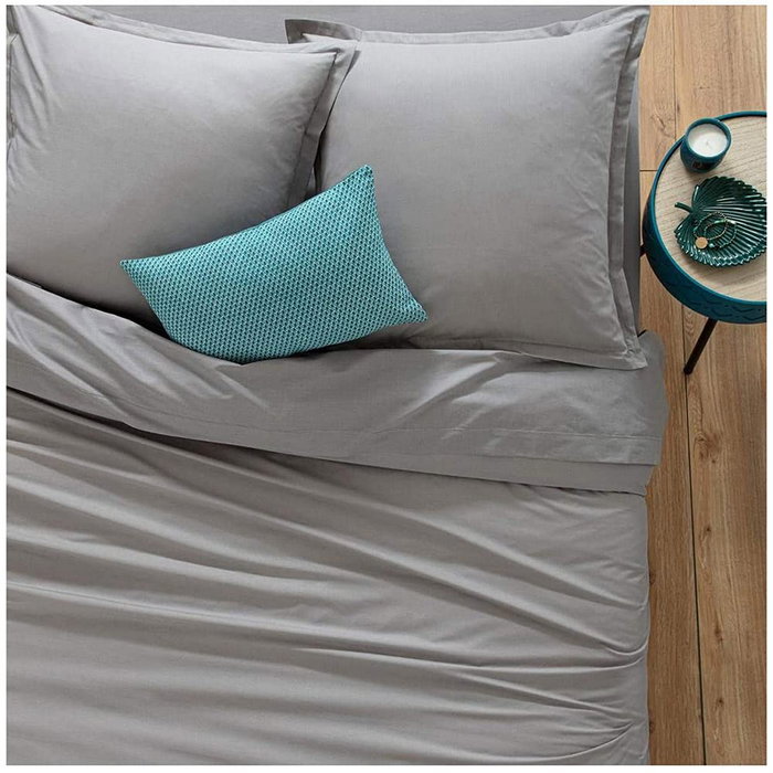 Atmosphera Funda de almohada de algodón gris 70 x 50 cm