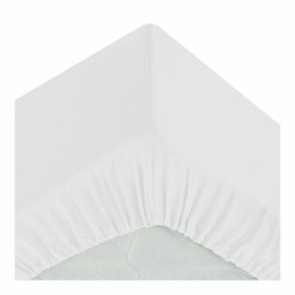 Atmosphera Sábana ajustable de algodón blanco 90 x 190 cm