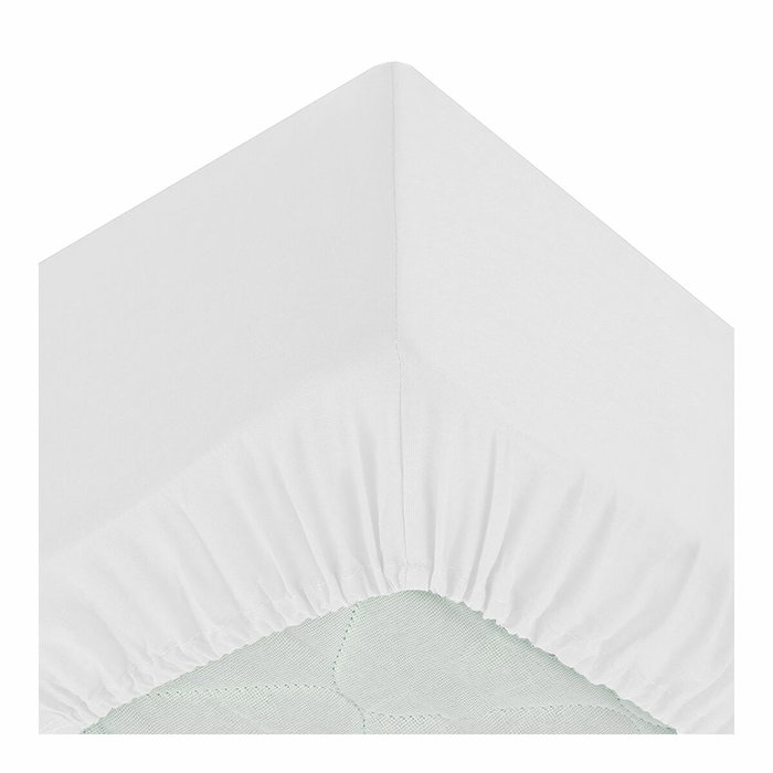 Atmosphera Sábana ajustable de algodón blanco 140 x 190 cm