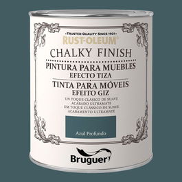 Bruguer Chalky Finish Pintura a la Tiza para Muebles Azul Profundo 750 ml Acabado Mate Vintage