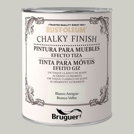Bruguer Chalky Finish Pintura a la Tiza Blanco Antiguo Mate para Muebles y Multisuperficie, Efecto Vintage, 125 ml