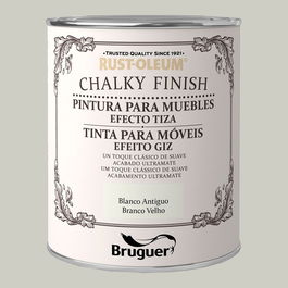 Rust-oleum Pintura a la Tiza Chalky Finish Blanco Antiguo 750 ml Acabado Mate Vintage para Muebles y Multisuperficie Interior