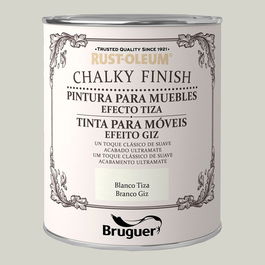 Bruguer Rust-oleum Chalky Finish Pintura a la Tiza para Muebles Blanco Tiza Mate Vintage 750 ml Interior Multisuperficie al Agua