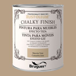 Bruguer Pintura a la Tiza Chalky Finish Muebles Marrón Yute 750 ml Acabado Mate Vintage