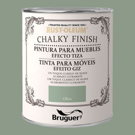 Bruguer Pintura a la Tiza Chalky Finish Muebles Oliva 750 ml Acabado Mate Vintage