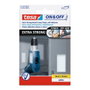 Tesa Tiras de Cierre Extrafuerte Blanco 50 mm x 10 cm, 2 Pares Adhesivo Resistente Reutilizable 1000 Veces