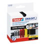 Tesa Cinta de Cierre Extrafuerte Adhesivo Negro 50 mm x 1 m Tecnología de Ganchos Resistentes Reutilizable