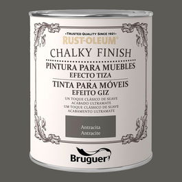 Bruguer Pintura a la Tiza Chalky Finish Antracita 750 ml Efecto Mate Vintage