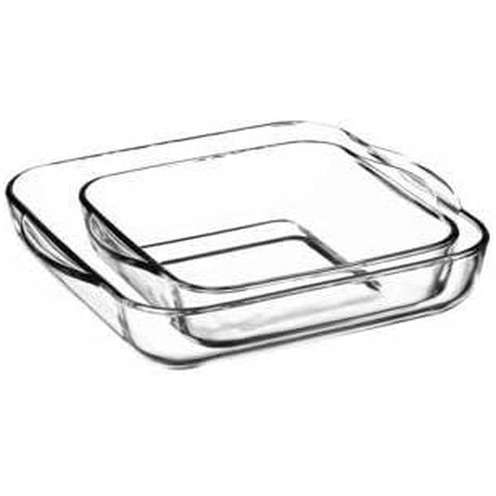 5Five Set de 2 bandejas cuadradas para horno en cristal