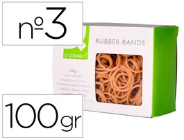 Q-connect Gomillas elásticas, 100 gr, número 3, 30 x 2 mm, 80% caucho de alta calidad