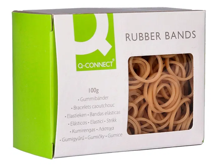 Q-connect Gomillas elásticas, 100 gr, número 3, 30 x 2 mm, 80% caucho de alta calidad