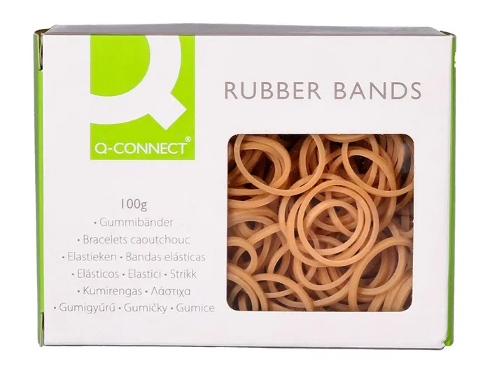 Q-connect Gomillas elásticas, 100 gr, número 3, 30 x 2 mm, 80% caucho de alta calidad