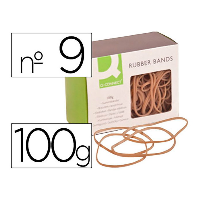 Q-connect Gomillas elásticas Nº 9 90 x 2 mm 100 g