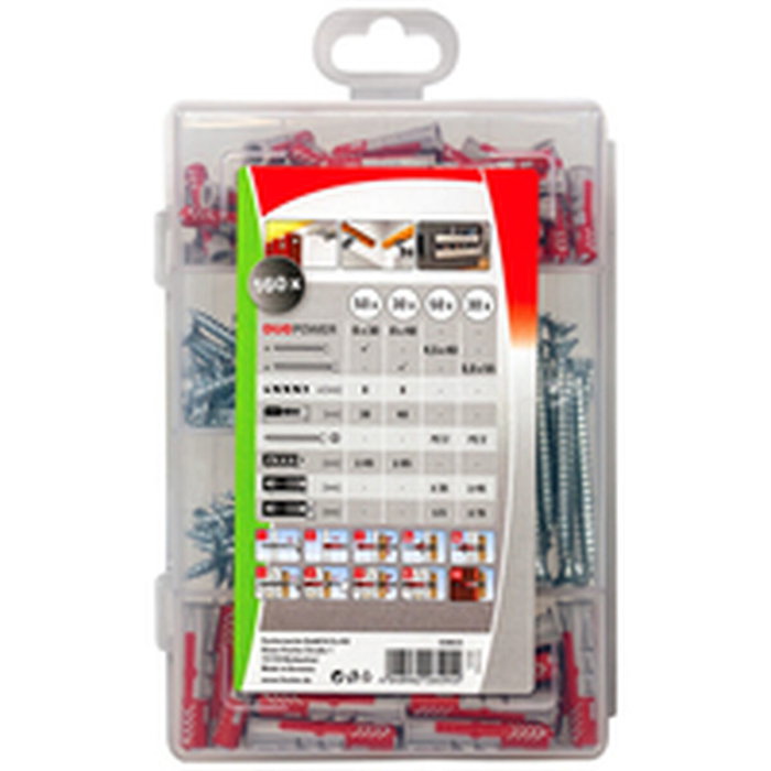Fischer Tacos duopower 6/8 + tornillos, maletín 160 uds