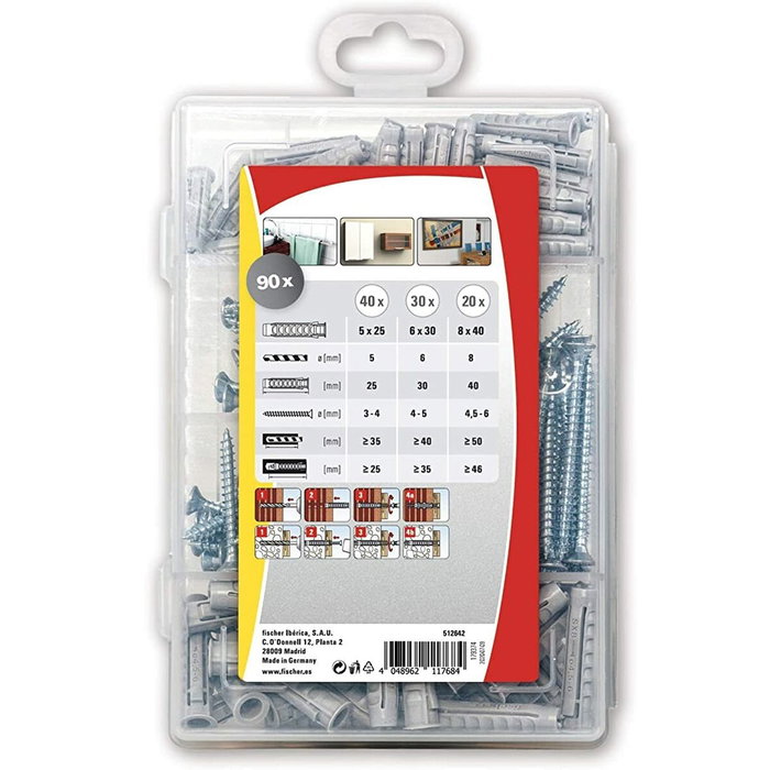 Fischer Tacos SX Plus con tornillos, caja de 180 unidades