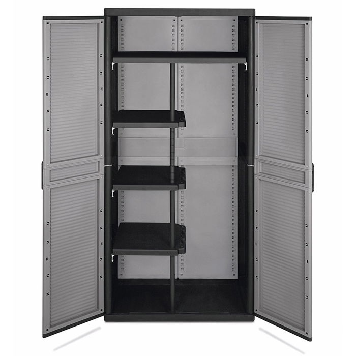 Terry Armario escobero 3900 qblack 89,7x53,7x180 cm Gris/negro Resina 4 baldas 15kg