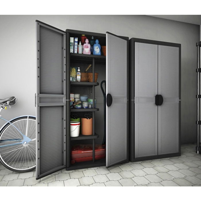 Terry Armario escobero 3900 qblack 89,7x53,7x180 cm Gris/negro Resina 4 baldas 15kg