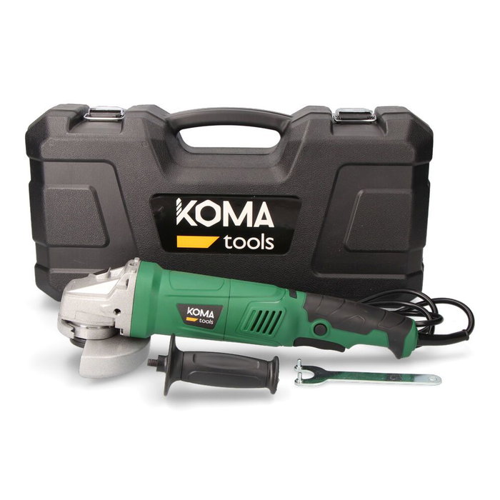 Koma Tools Amoladora Angular Eléctrica AM-1050, 1050W, Ø125mm, 11000 rpm, Maletín Incluido, Mango Multiposición, Interruptor de Seguridad Koma Tools Amoladora Angular Eléctrica AM-1050, 1050W, Ø125mm, 11000 rpm, Maletín Incluido, Mango Multiposición, Interruptor de Seguridad