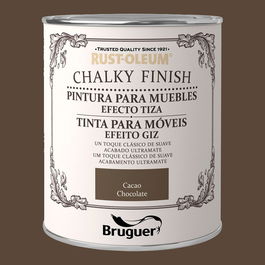 Bruguer Pintura a la Tiza Chalky Finish Cacao 750 ml Acabado Mate Vintage Multisuperficie