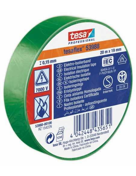 Tesa Cinta aislante homologada verde 19 mm x 20 m