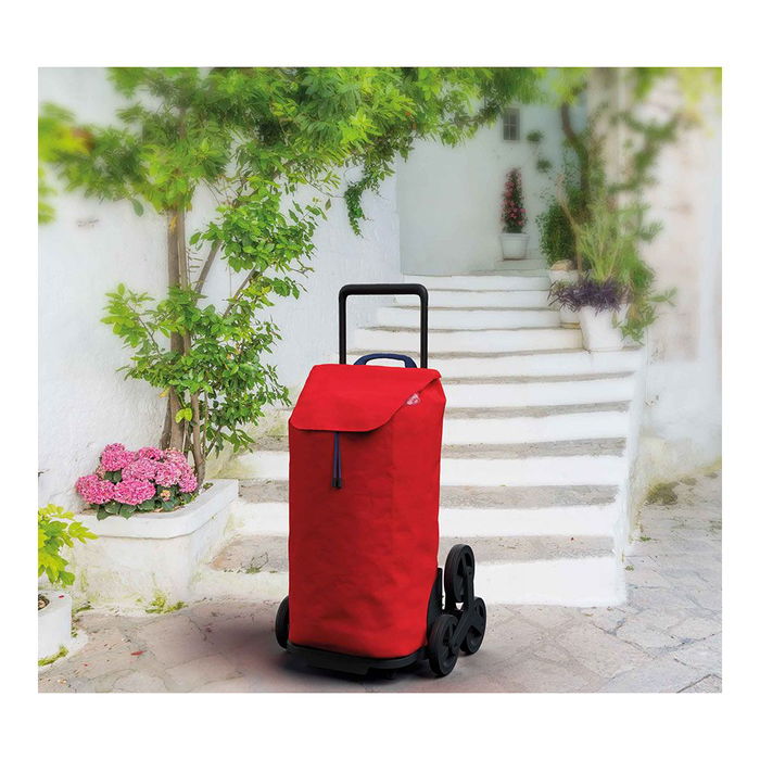Gimi Carro de la compra Tris Urban Rojo 52L XXL Carga Max 30kg Carrito Escaleras