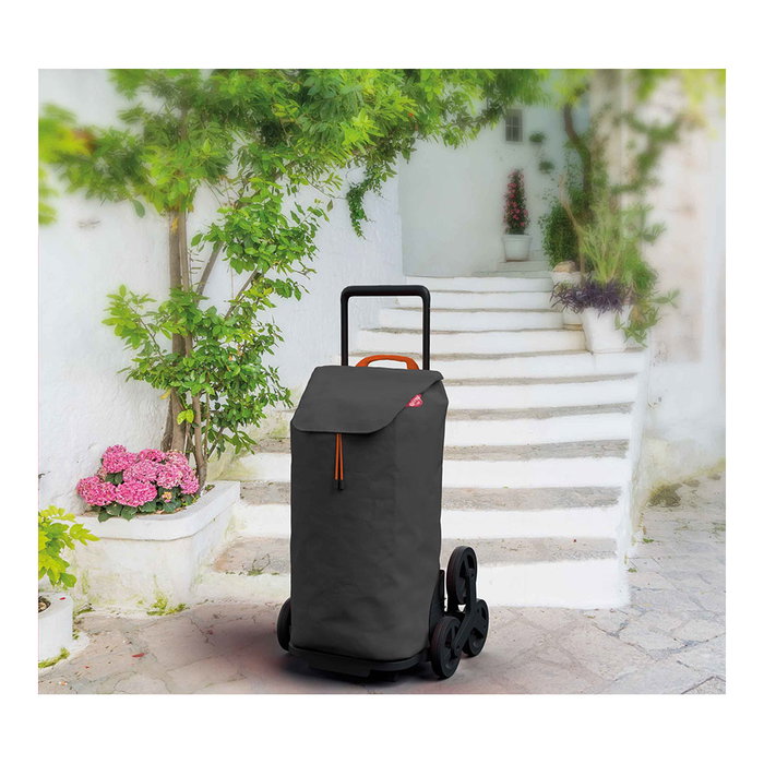 Vileda 168414 Carro de la Compra Gimi/Tris Urban Gris 52L, 3 Ruedas para Escaleras, Carga Máxima 30kg, Bolsa Impermeable y Lavable
