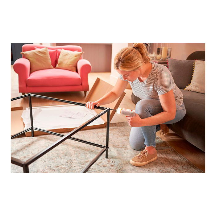 Black+Decker Atornillador Hexdriver Recargable 3.6V sin Cable, 5.5Nm, Luz LED, para Montaje de Muebles y Bricolaje, Incluye 5 Puntas y Llave Hexagonal