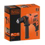 Black+Decker Taladro Percutor con Cable 500W, 2900 RPM, 49300 IPM, Portabrocas 13mm, Para Hormigón 13mm, Acero 13mm, Madera 20mm, 230-240V