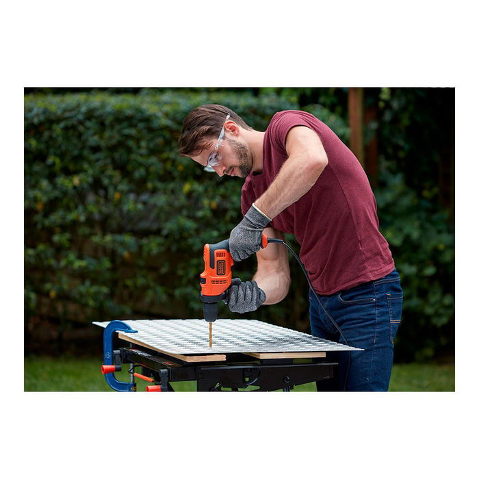 Black+Decker Taladro Percutor con Cable 500W, 2900 RPM, 49300 IPM, Portabrocas 13mm, Para Hormigón 13mm, Acero 13mm, Madera 20mm, 230-240V