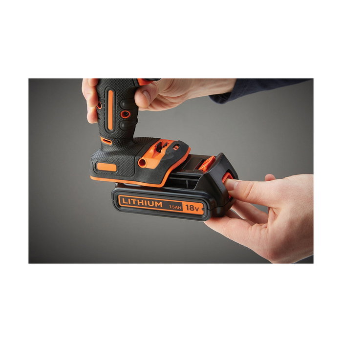 Black+Decker BDCHD18KB-QW Taladro percutor 18V con 2 baterías de 1,5Ah