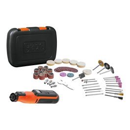 Black+Decker Multi-herramienta Rotativa BCRT8IK-XJ 7.2V Inalámbrica con 53 Accesorios y Velocidad Variable