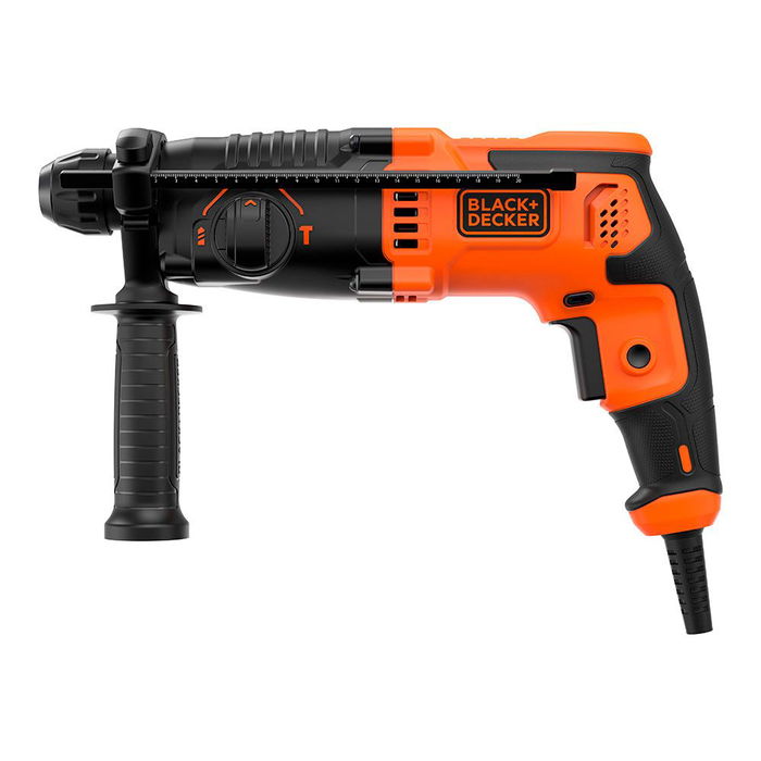 Black+Decker Martillo Percutor SDS-Plus 650W, 1600 RPM, 5600 IPM, 3 Funciones, Incluye Maletín, 2 Brocas (6 y 8 mm) y Adaptador, Cable 2m, 230V