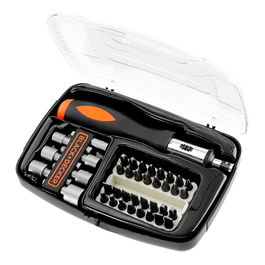 Black+Decker Atornillador de carraca 40 piezas Juego de puntas y llaves para atornillar