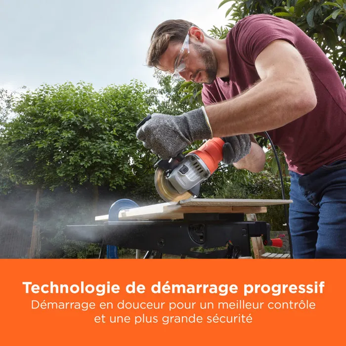Black+Decker Amoladora angular BEG010 de 710 W y 115 mm Black+Decker Amoladora angular BEG010 de 710 W y 115 mm