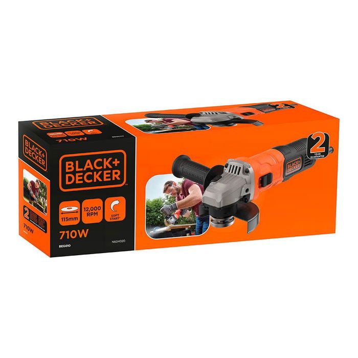 Black+Decker Mini Amoladora BEG010-QS 710W Ø115mm Black+Decker Mini Amoladora BEG010-QS 710W Ø115mm
