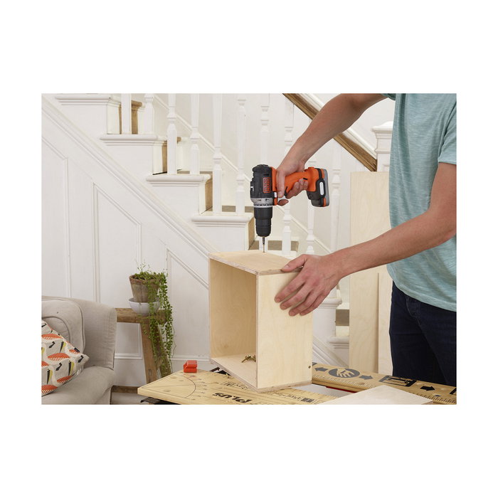 Black+Decker Kit Taladro Percutor 12V con Batería de Litio 1,5Ah