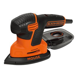 Black+Decker Lijadora de Detalle Mouse KA2000-QS 120W 14.000rpm con Depósito de Polvo y 6 Accesorios, Incluye 3 Hojas de Malla