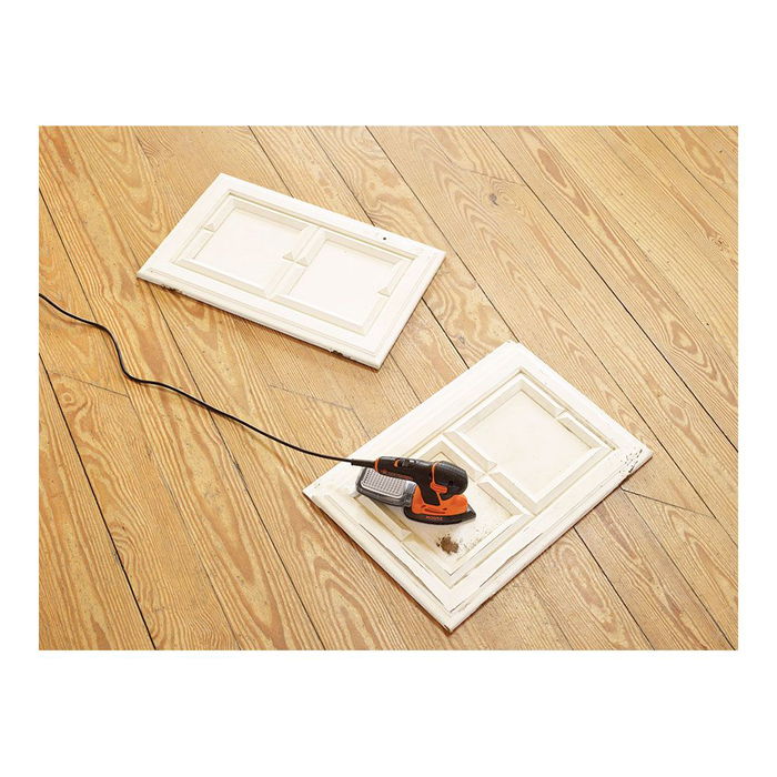 Black+Decker Lijadora de Detalle Mouse KA2000-QS 120W 14.000rpm con Depósito de Polvo y 6 Accesorios, Incluye 3 Hojas de Malla