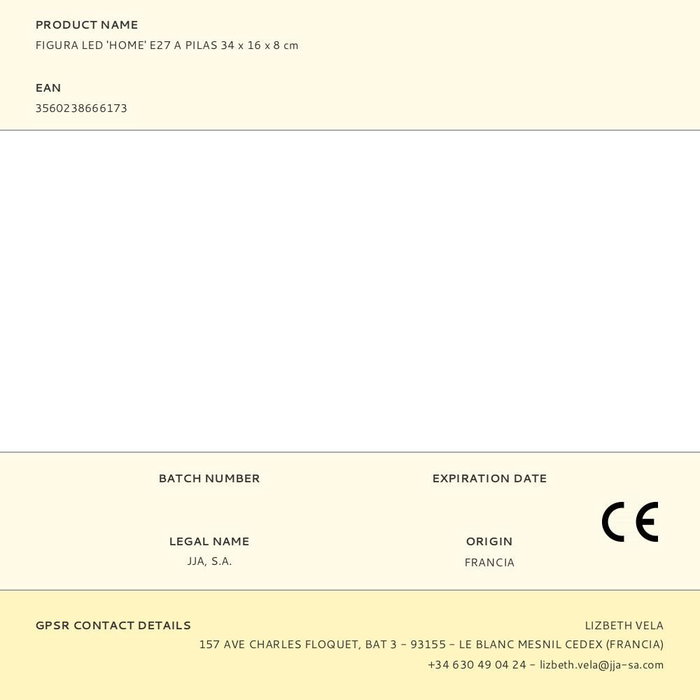 Atmosphera Figura LED 'Home' E27 a Pilas 34 x 16 x 8 cm