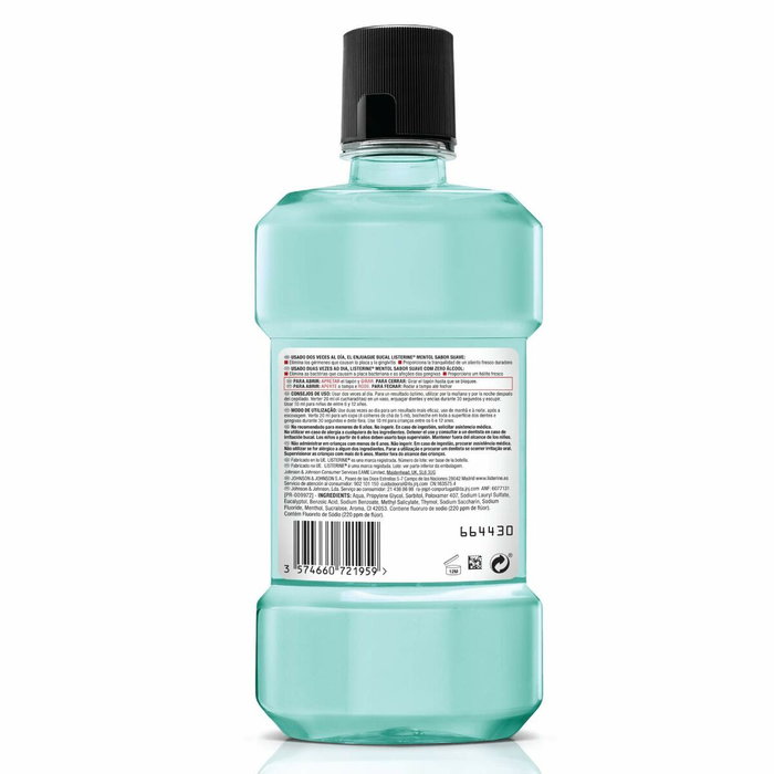 Listerine Mentol Sabor Suave Zero 0% Alcohol 500 ml