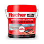Fischer - Impermeabilizante líquido con fibras rojo 15 L para terrazas y techos, elastomérico, sin solventes, caducidad 09/2026