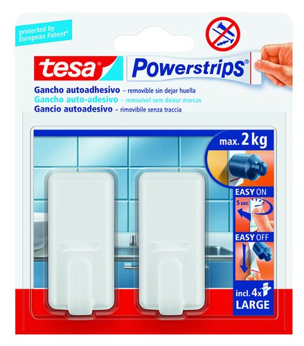 Tesa Powerstrips Classic Blanco hasta 2kg 58010