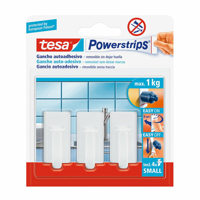 Tesa Powerstrips Classic Blanco hasta 1 kg 57530 Tesa Powerstrips Classic Blanco hasta 1 kg 57530