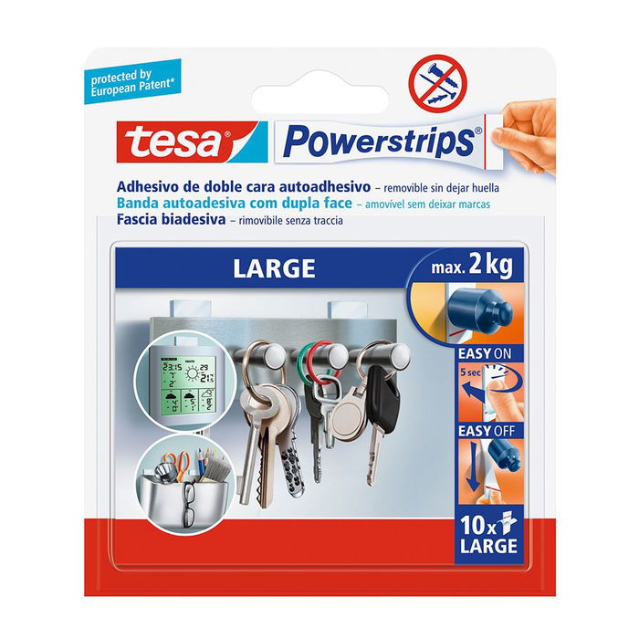 Tesa Tira Adhesiva Doble Cara Power Strip 10uds Tesa Tira Adhesiva Doble Cara Power Strip 10uds