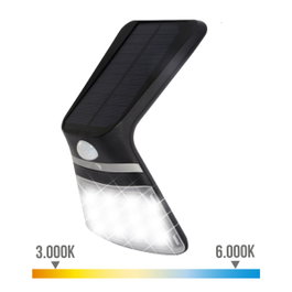 Edm Aplique solar recargable con sensor de presencia negro 10,5x13cm