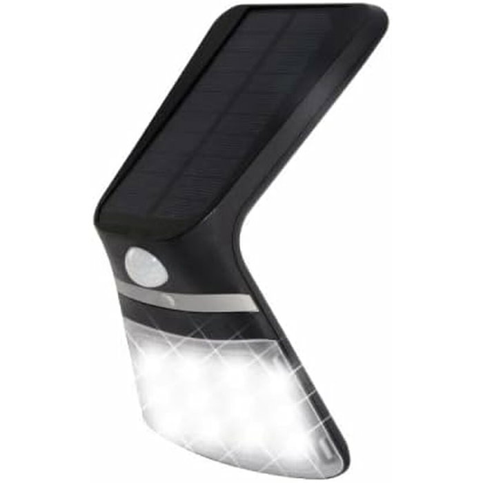 Edm Aplique solar recargable con sensor de presencia negro 10,5x13cm